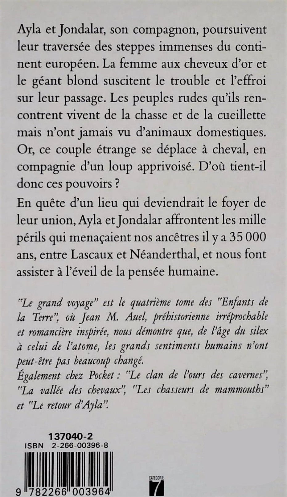 Livre Les enfants de la terre # 4 : Le grand voyage (Jean M. Auel) (Livre d'occasion) - ISBN...