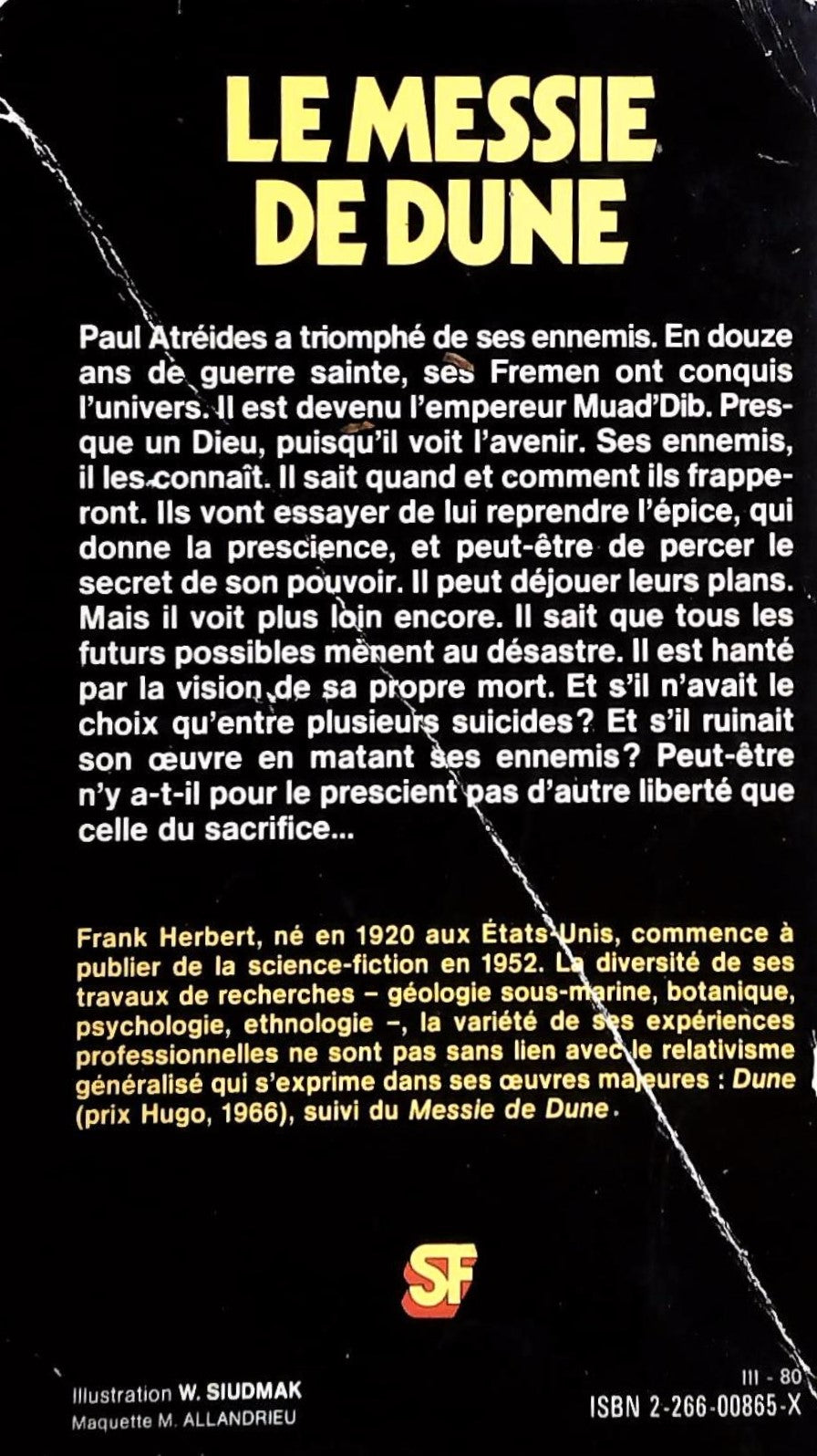 Livre Le Messie de dune - Frank Herbert (Livre d'occasion) - ISBN 226600865X