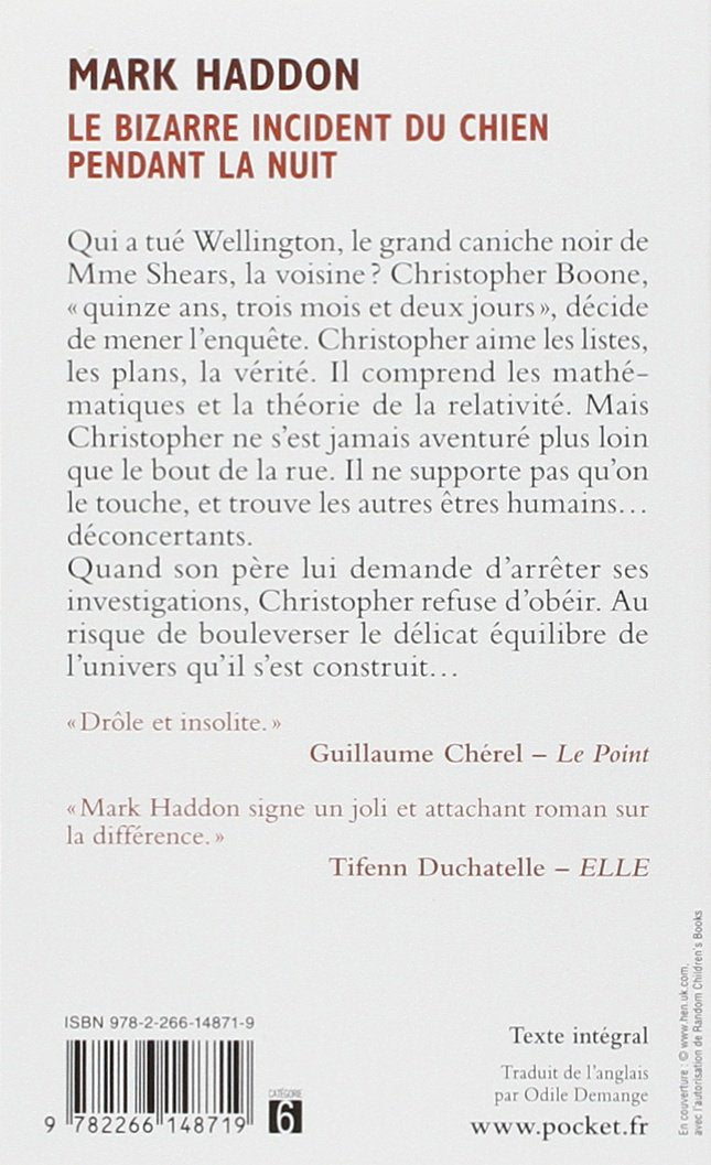Livre Le bizarre incident du chien pendant la nuit - Mark Haddon (Livre d'occasion) - ISBN 226614...