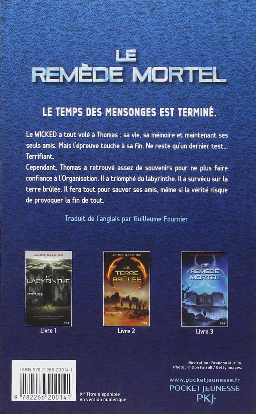 Livre Le remède mortel - James Dashner (Livre d'occasion) - ISBN 2266200143