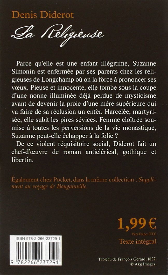Livre La religieuse - Denis Diderot (Livre d'occasion) - ISBN 2266237292