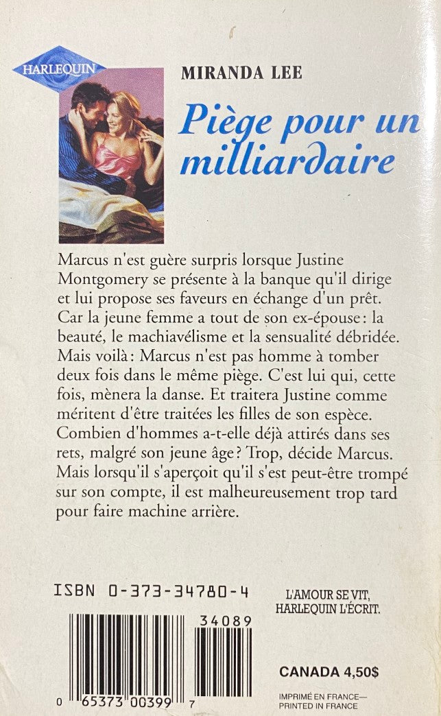 Livre Piège pour un milliardaire - Miranda Lee (Livre d'occasion) - ISBN 0373347804