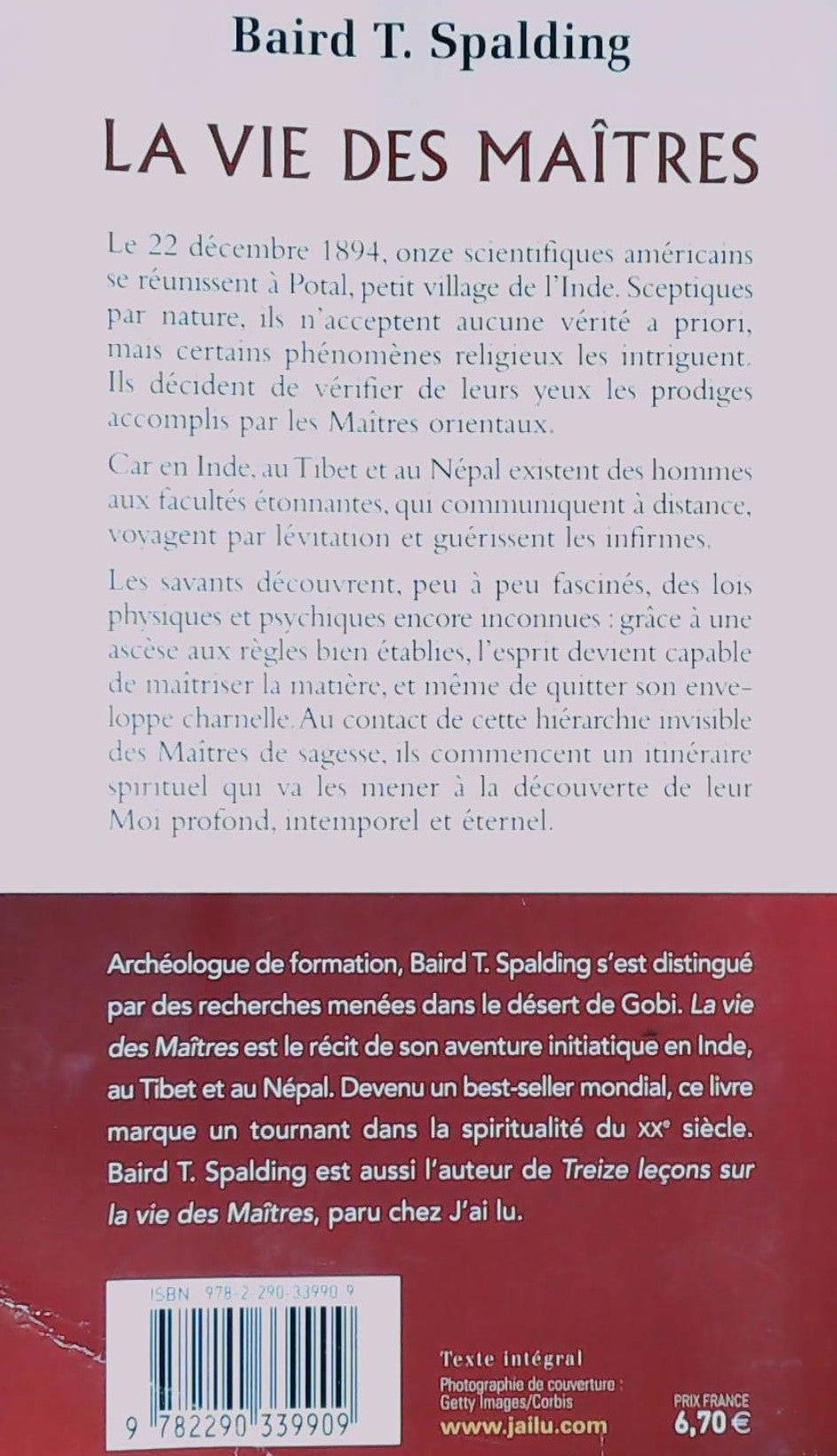 Livre La vie des maîtres - Baird T. Spalding (Livre d'occasion) - ISBN 2290339903