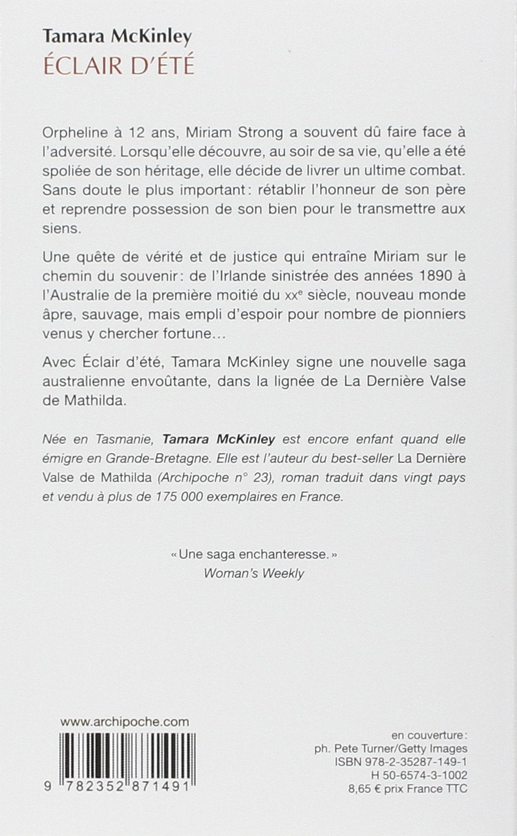 Livre Éclair d'été (Tamara McKinley) (Livre d'occasion) - ISBN 2352871492