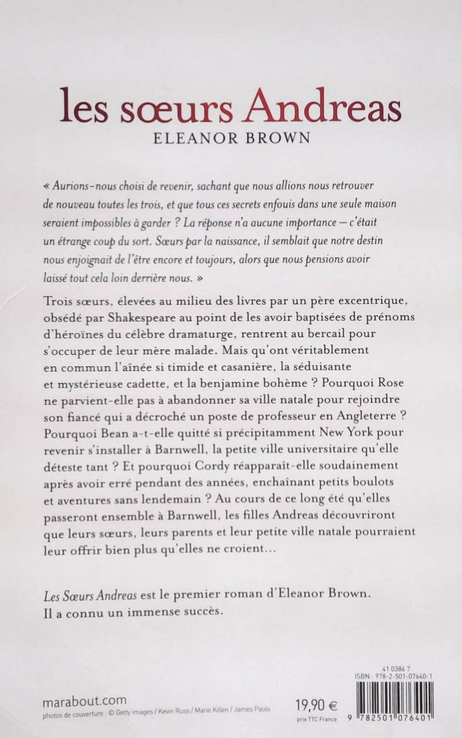 Livre Les soeurs Andreas - Eleanor Brown (Livre d'occasion) - ISBN 2501076400