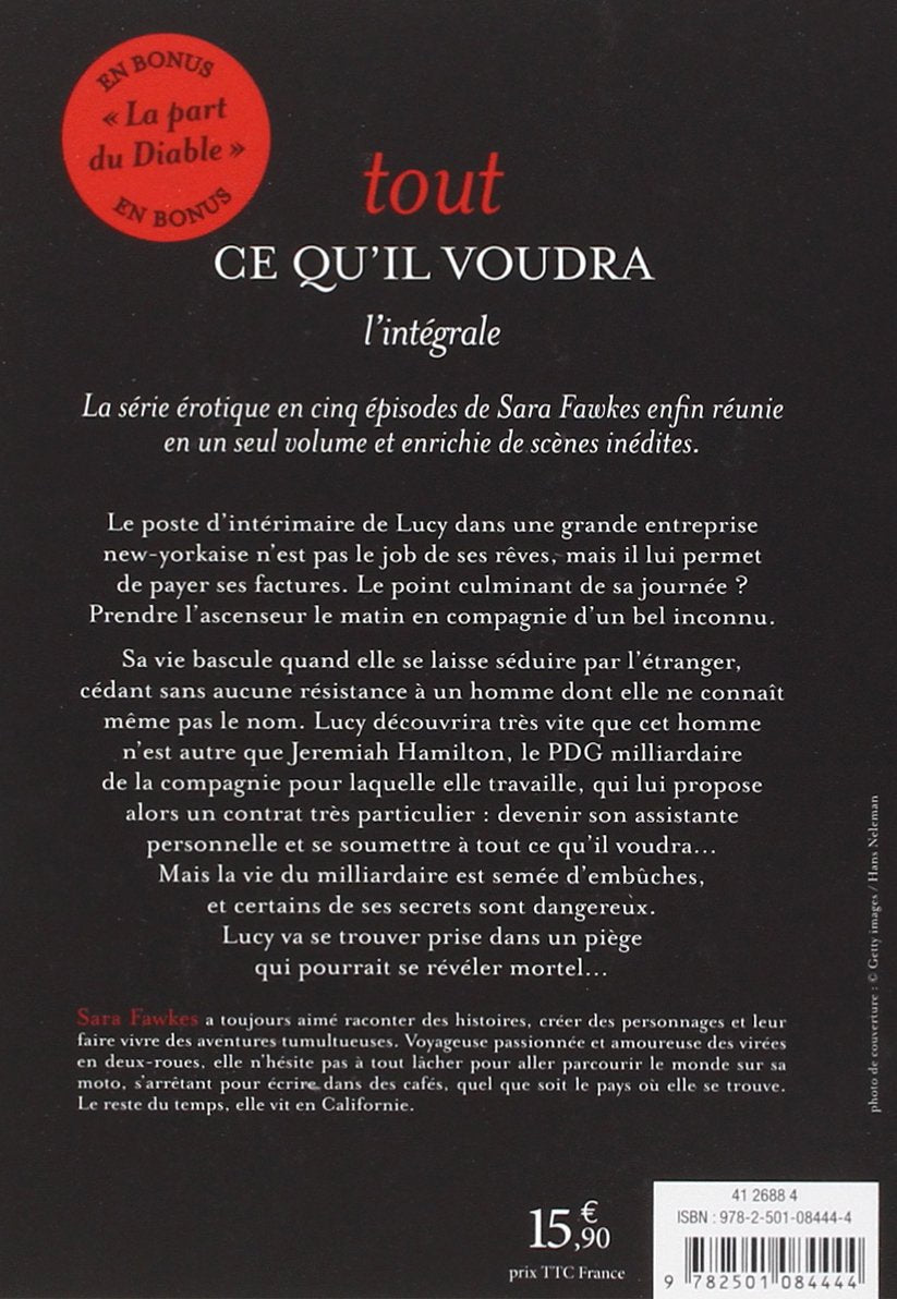 Livre Tout ce qu'il voudra : L'intégrale (Sara Fawkes) (Livre d'occasion) - ISBN 2501084446