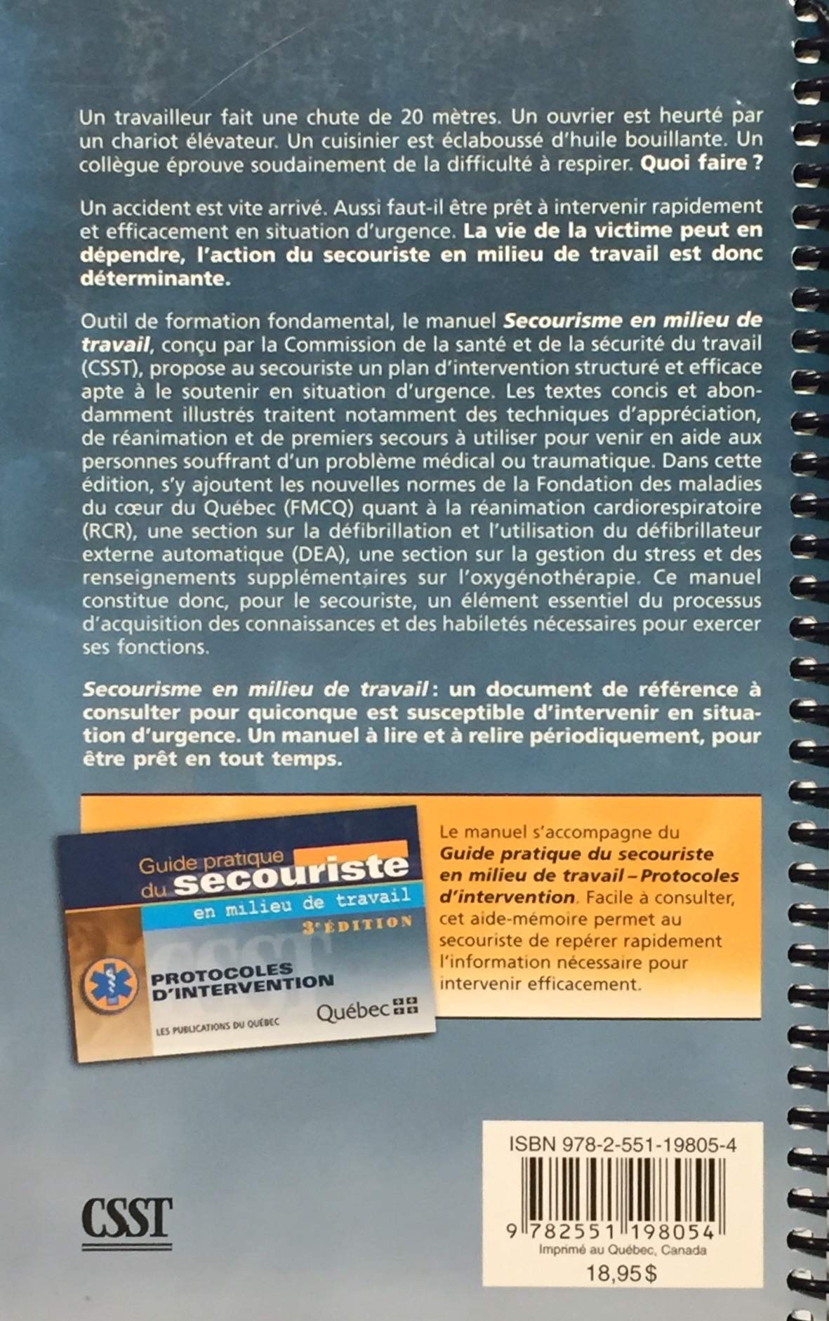 Livre Secourisme en milieu de travail (6e édition) - Collectif (Livre d'occasion) - ISBN 2551198054