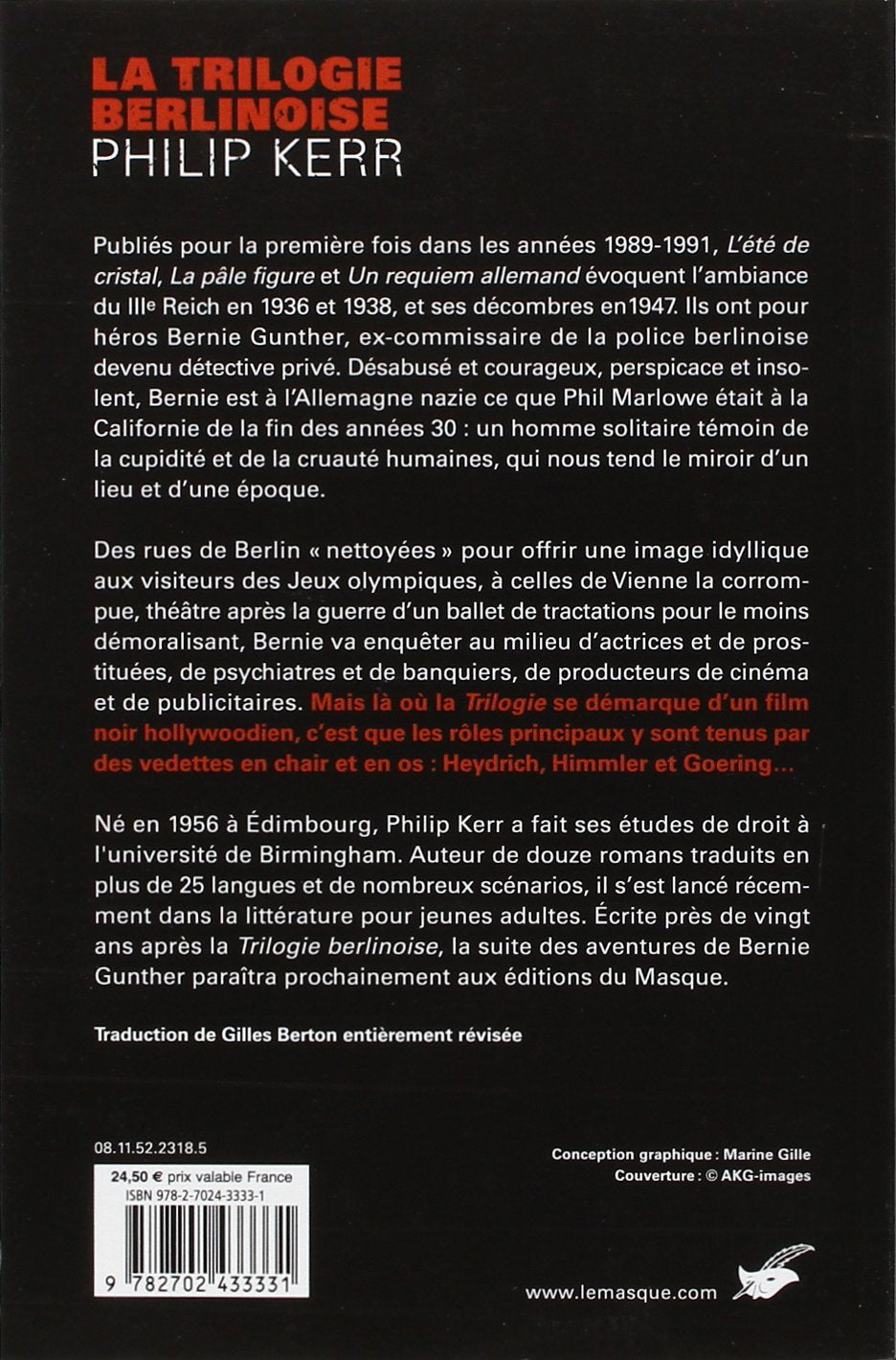 Livre La trilogie Berlinoise : L'été de cristal - La pâle figure - Un requiem allemand (Philip...