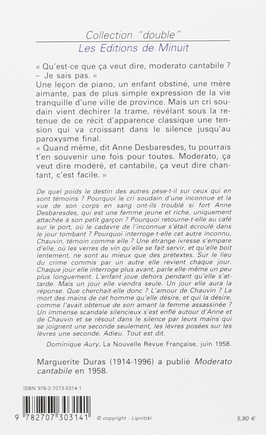 Moderato Cantabile (Marguerite Duras)