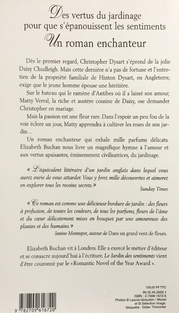 Livre Le jardin des sentiments - Elizabeth Buchan (Livre d'occasion) - ISBN 2709616726