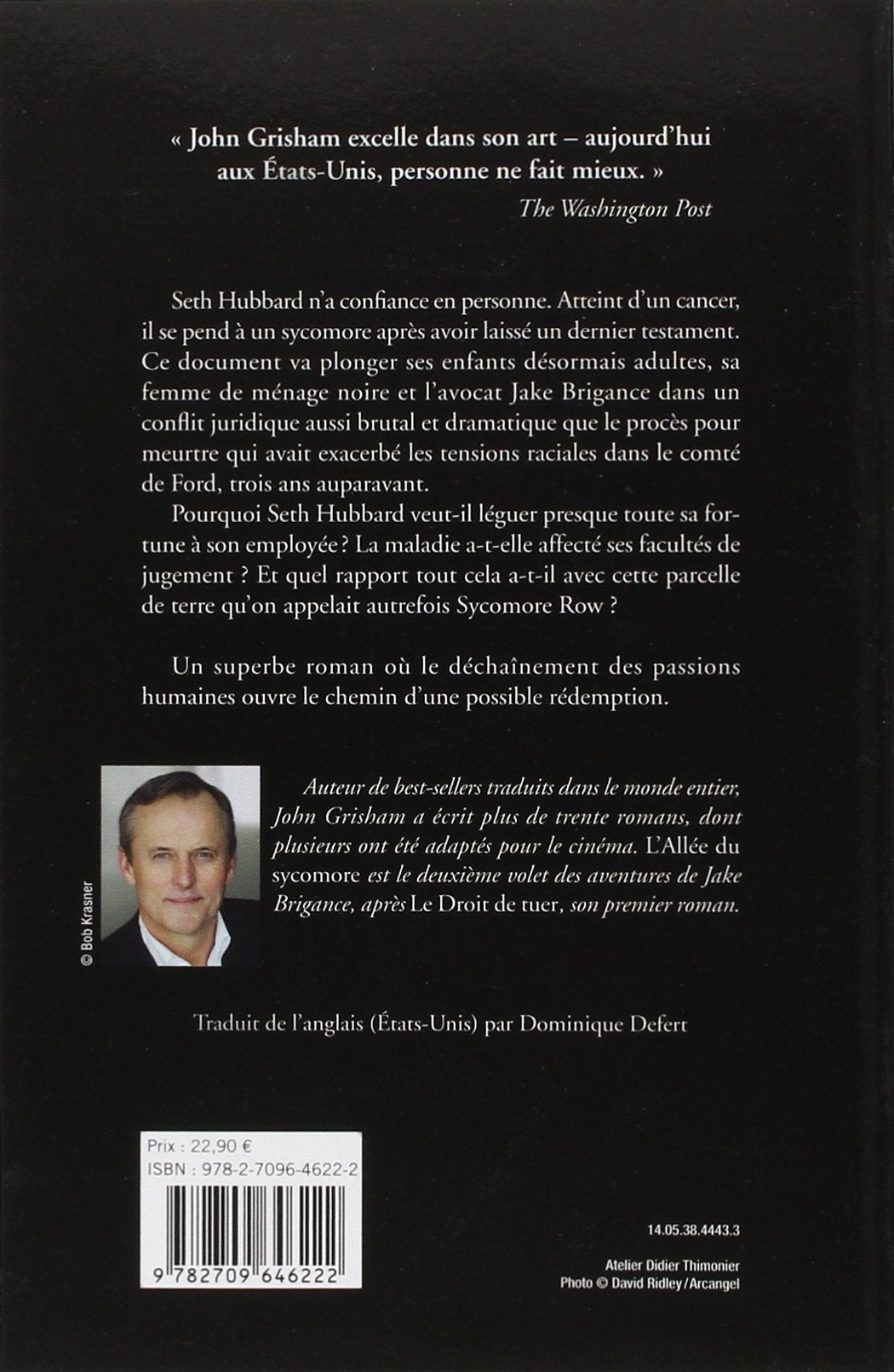 Livre L'allée du sycomore (John Grisham) (Livre d'occasion) - ISBN 2709646226