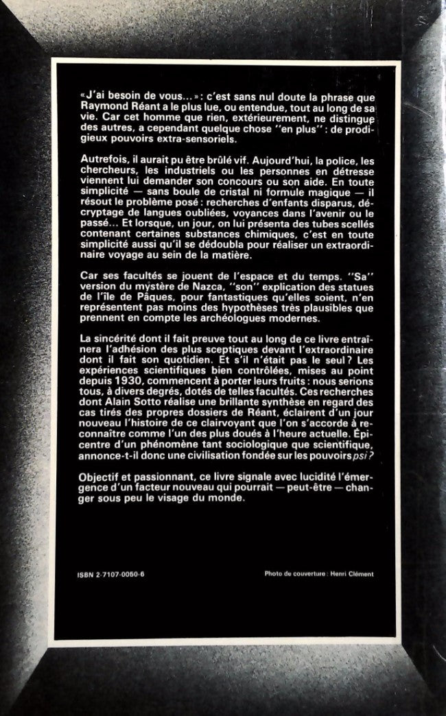 Livre Pouvoirs étranges d'un clairvoyant - R.Réant (Livre d'occasion) - ISBN 2710700506