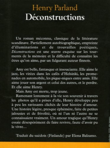 Livre Déconstruction - Henry Parland (Livre d'occasion) - ISBN 2714442625