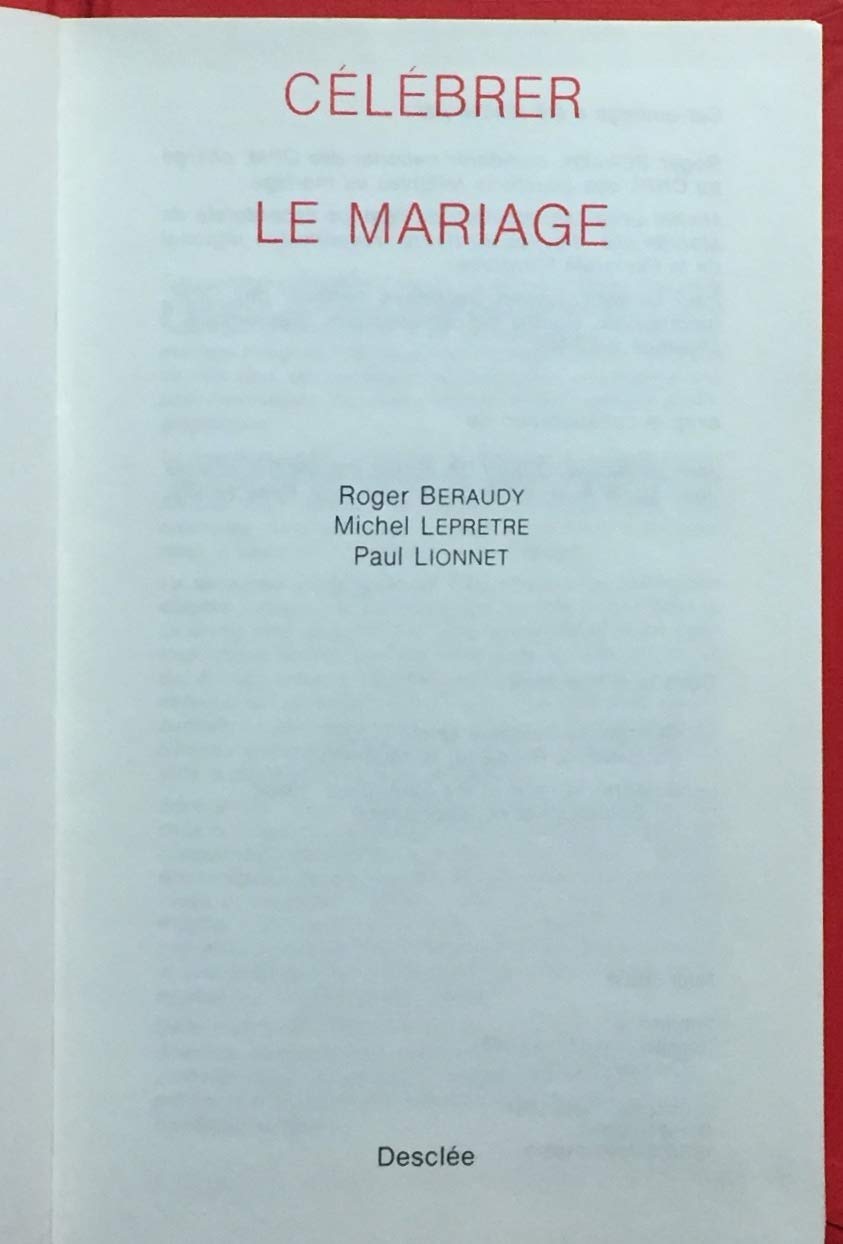 Livre Célébrer le mariage (Livre d'occasion) - ISBN 2718901888
