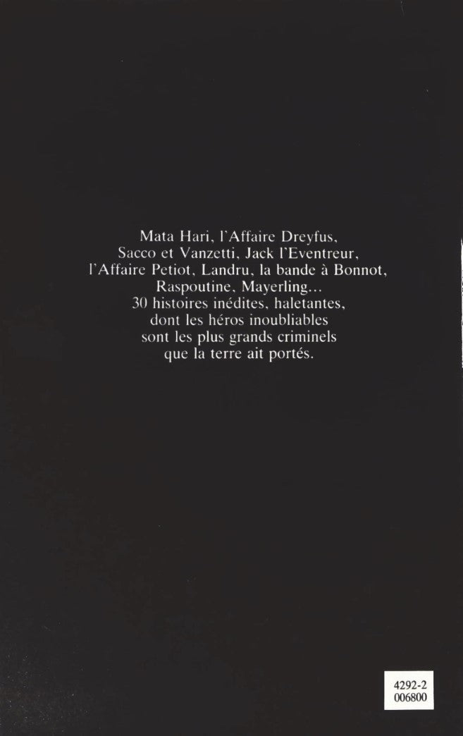 Livre Les grands crimes de l'histoire - Pierre Bellemare (Livre d'occasion) - ISBN 2724225538