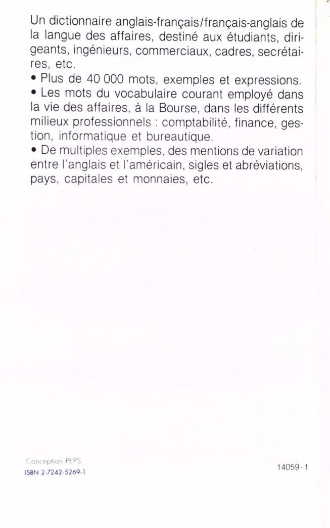 Larousse Business : Dictionnaire bilingue English-French Anglais-Français