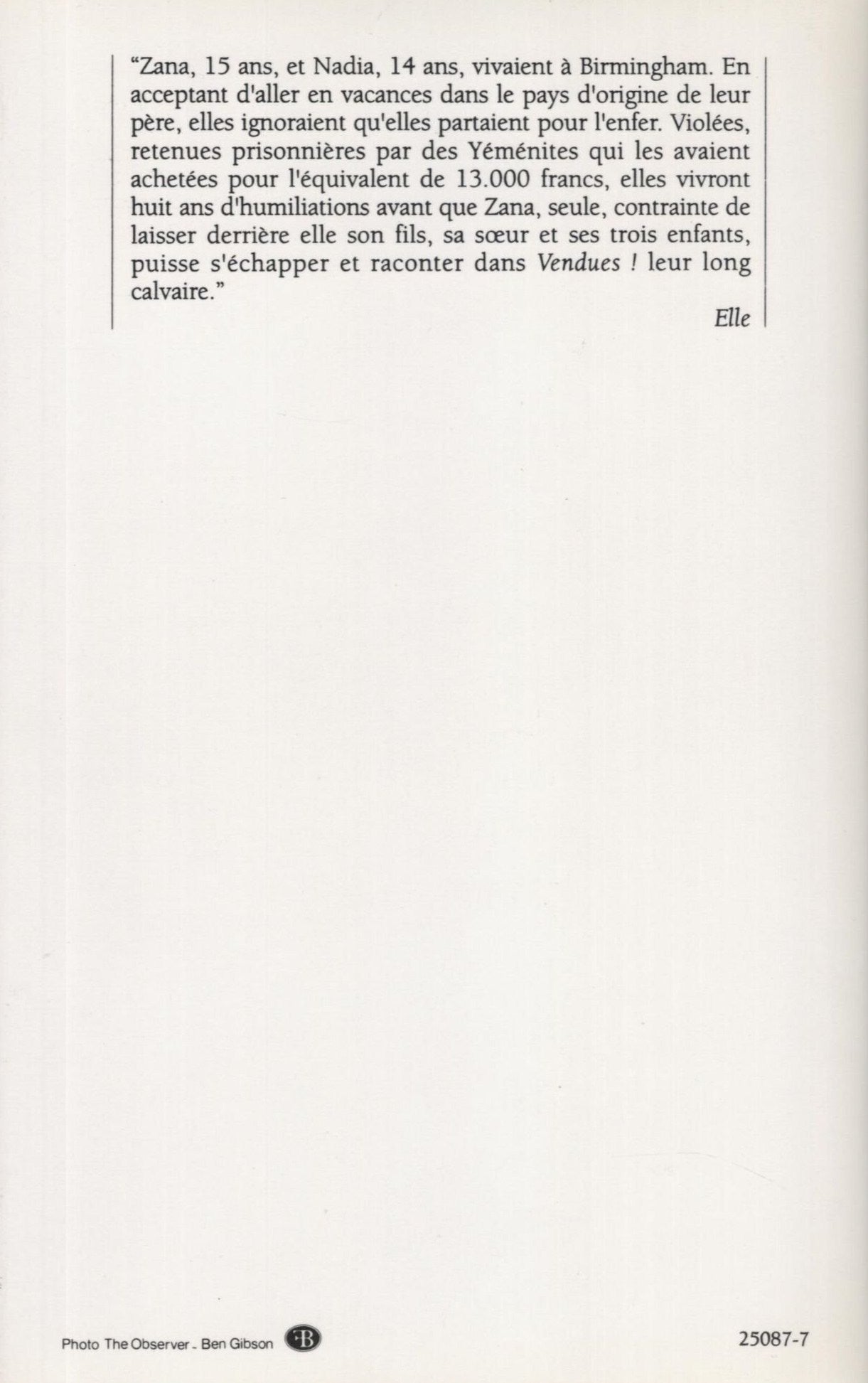 Livre Vendues ! - Betty Mahmoody (Livre d'occasion) - ISBN 2724269292