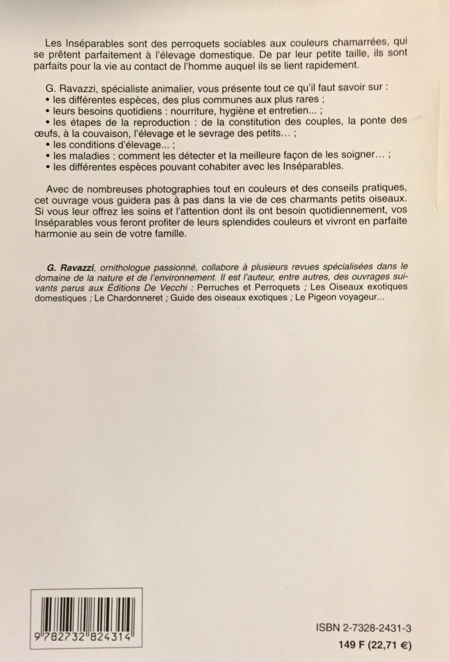 Livre Le grand livre des inséparables - G. Ravazzi (Livre d'occasion) - ISBN 2732824313