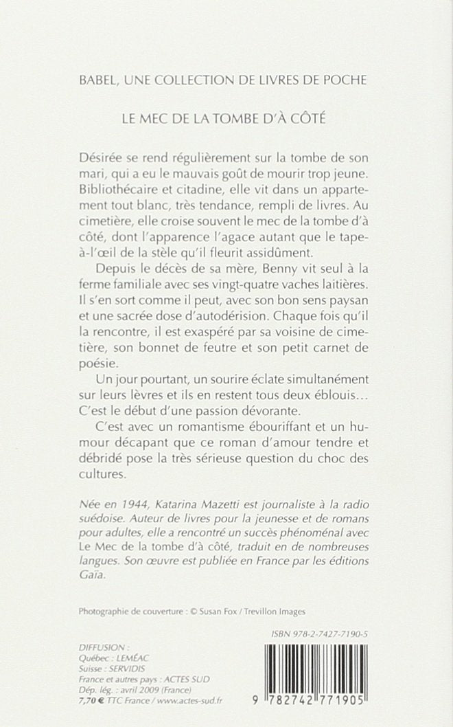 Livre Le mec de la tombe d'à côté - Katarina Mazetti (Livre d'occasion) - ISBN 2742771905