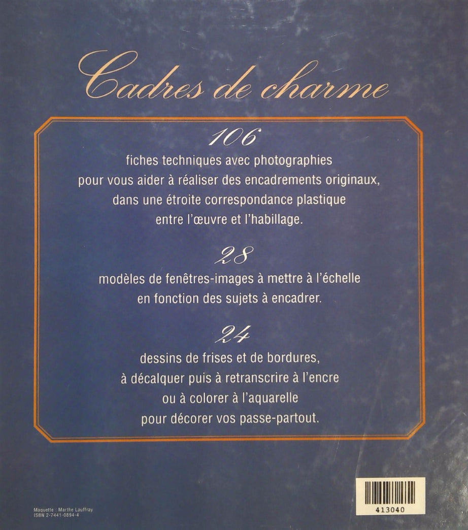 Livre Cadres de charmes : Plus de 100 modèles, découpes et frises - Maryvonne Le Chevalier (Livre...