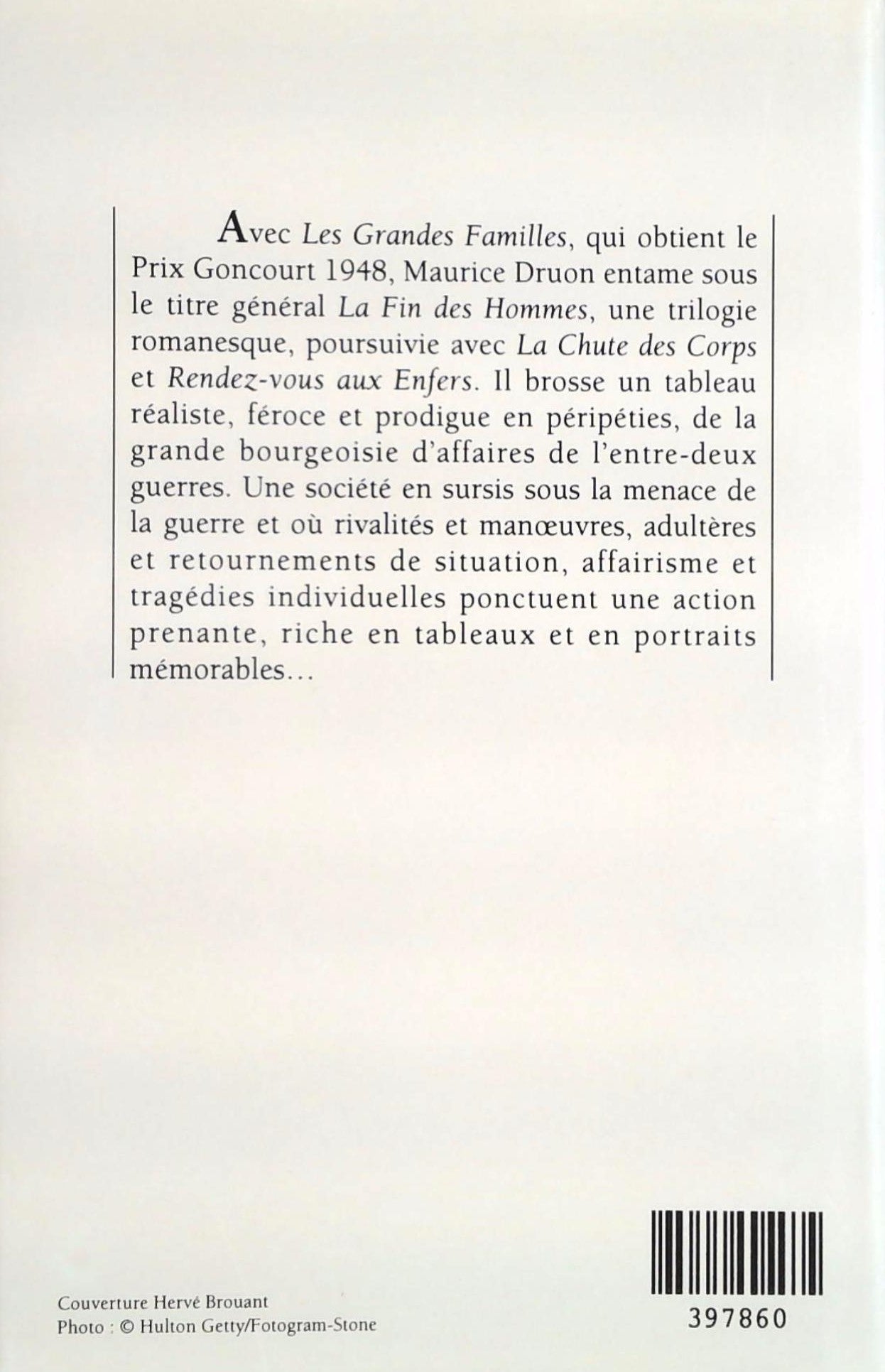 Livre La fin des hommes - Maurice Druon (Livre d'occasion) - ISBN 2744109347