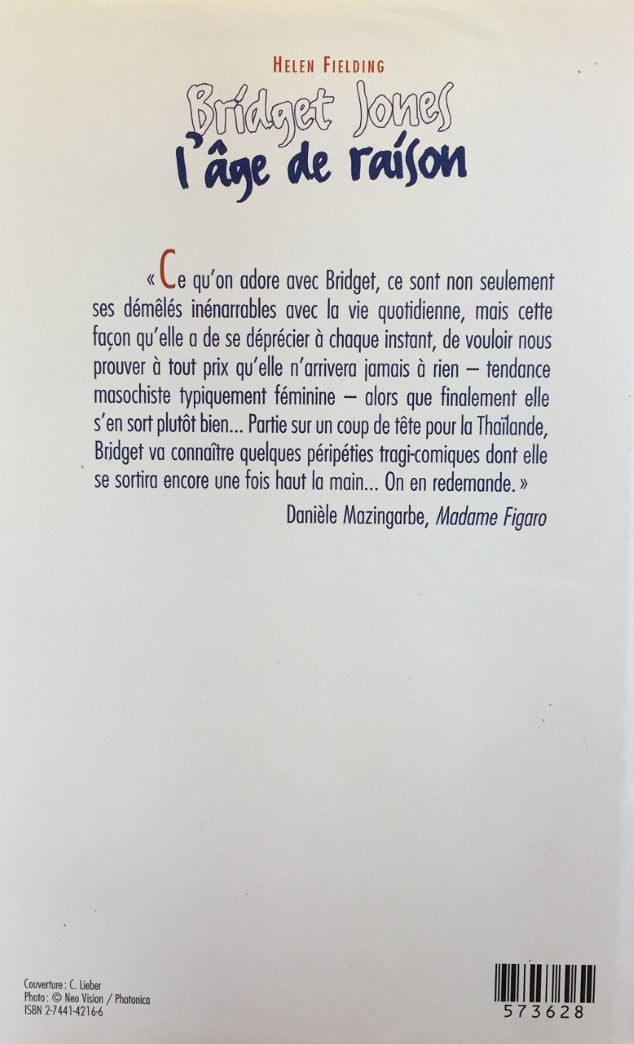 Livre Bridget Jones : L'âge de raison - Helen Fielding (Livre d'occasion) - ISBN 2744142166