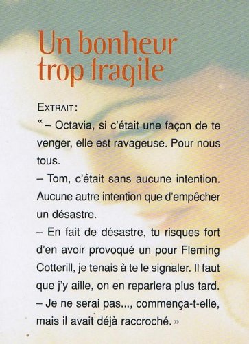 Livre Un bonheur trop fragile - Penny Vincenzi (Livre d'occasion) - ISBN 2744152714
