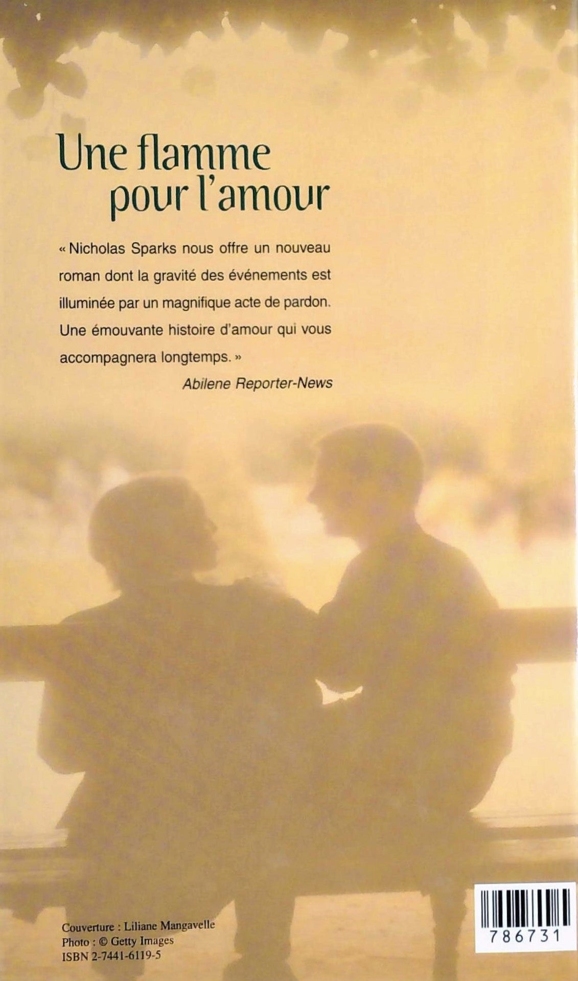 Livre Une flamme pour l'amour - Nicholas Sparks (Livre d'occasion) - ISBN 2744161195