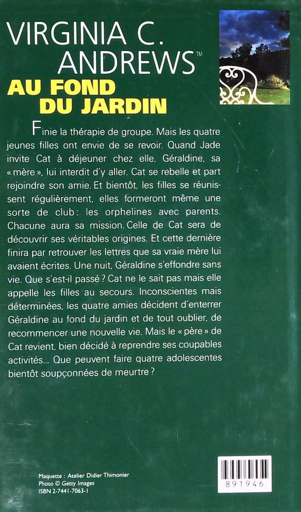 Livre Au fond du jardin - Virginia C. Andrews TM (Livre d'occasion) - ISBN 2744170631