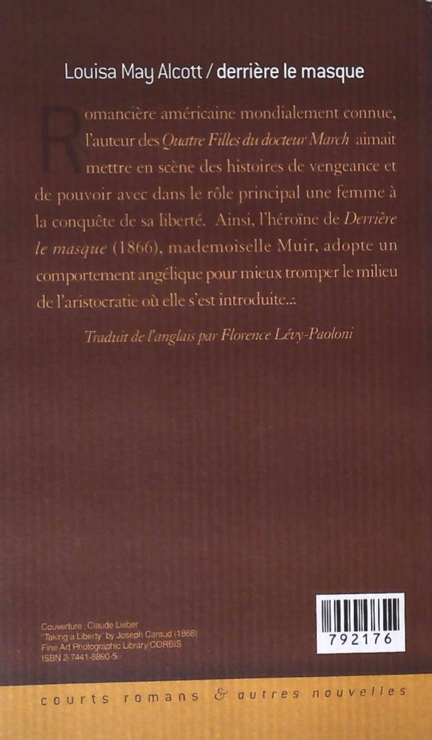 Livre Derrière le masque - Louisa May Alcott (Livre d'occasion) - ISBN 2744188905