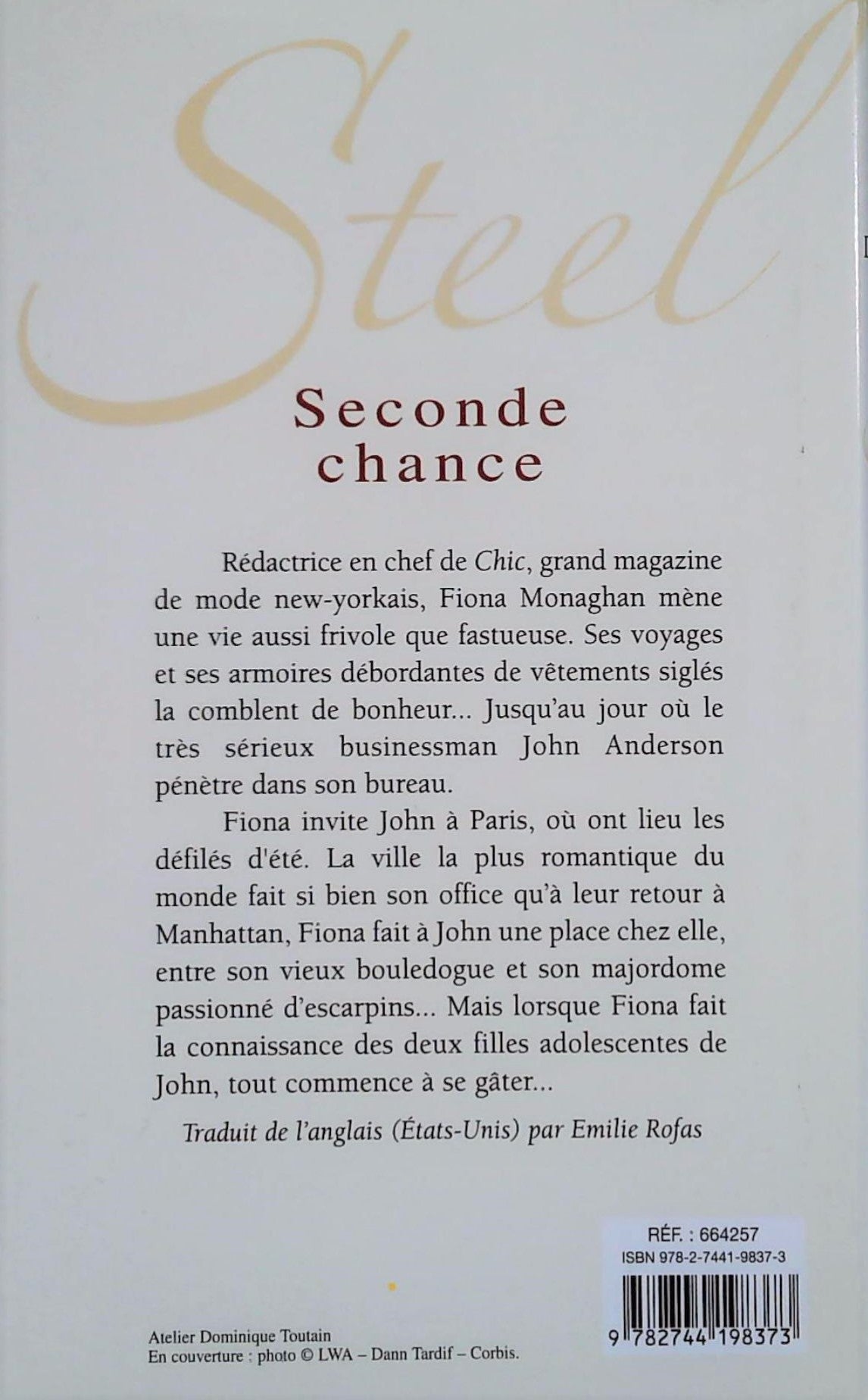 Livre Seconde chance - Danielle Steel (Livre d'occasion) - ISBN 2744198374
