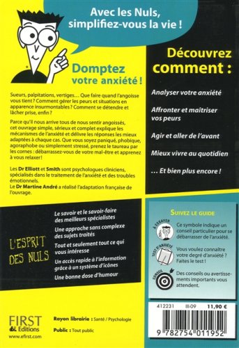 Livre Guérir l'anxiété pour les nuls (Dr Charles H. Elliott, Dr Laura L. Smith, Dr Martine...