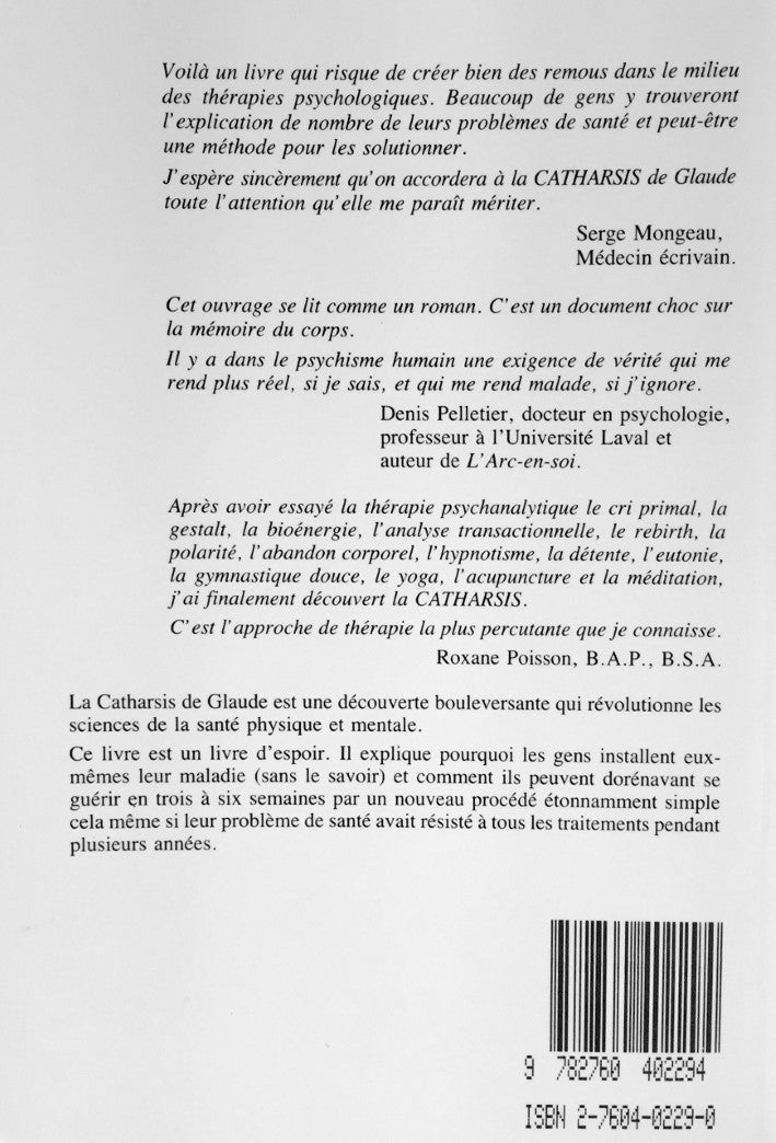 Livre Catharsis : le tunnel qui conduit à la guérison - Albert Glaude (Livre d'occasion) - ISBN 2...