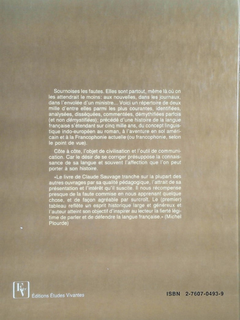 Livre Le français au fil du temps et des mots - Claude Sauvage (Livre d'occasion) - ISBN 2760704939