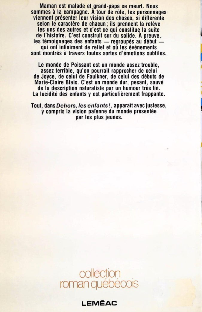 Dehors, les enfants ! (Alain Poissant)