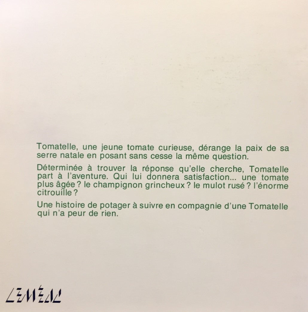 Livre La grande question de Tomatelle - Bernadette Renaud (Livre d'occasion) - ISBN 2760998487