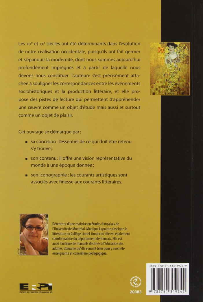Livre Anthologie de la littérature du romantisme à aujourd'hui - Monique Lapointe (Livre d'occasi...