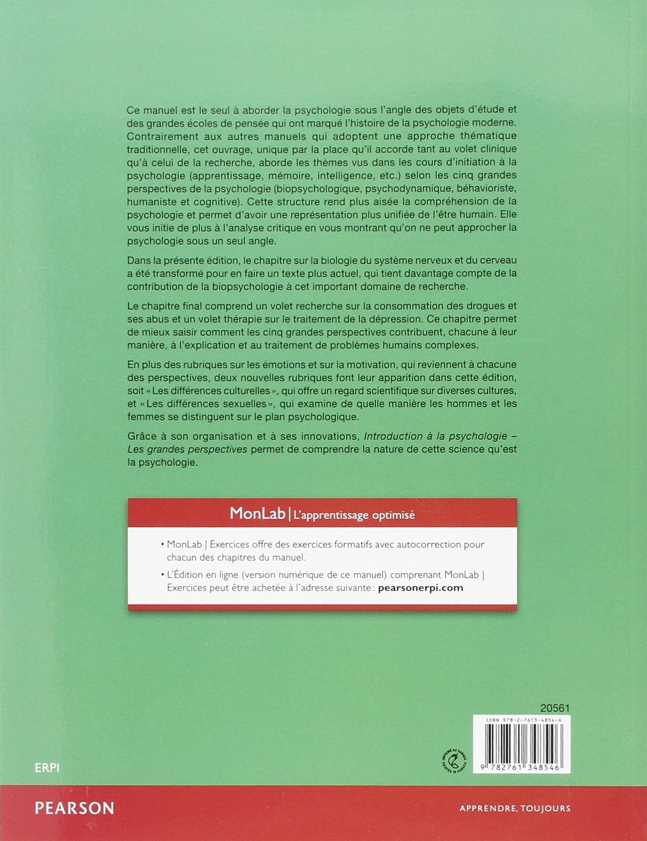 Introduction à la psychologie : Les grandes perspectives (Carol Tavris)