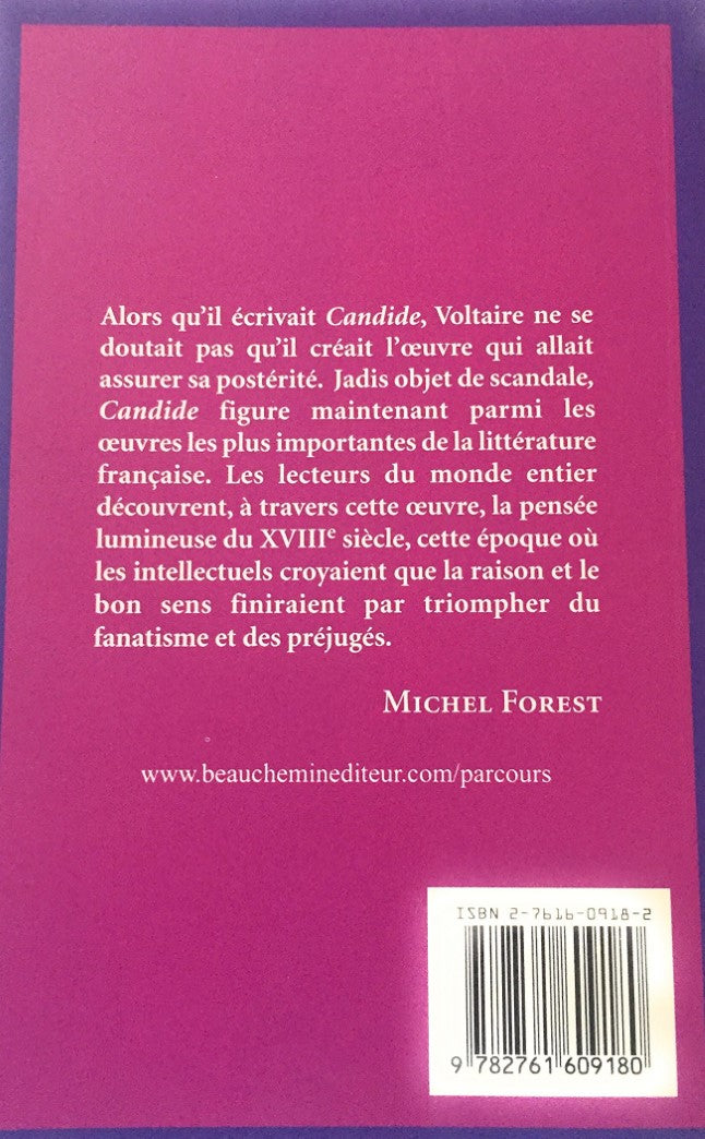 Livre Parcours d'une Oeuvre : Candide de Voltaire (Michel Forest) (Livre d'occasion) - ISBN...
