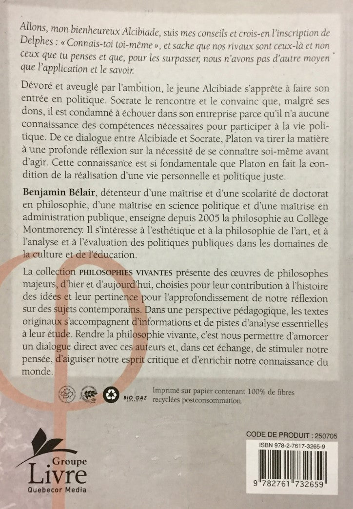 Livre Alcibiade - Platon (Livre d'occasion) - ISBN 2761732650