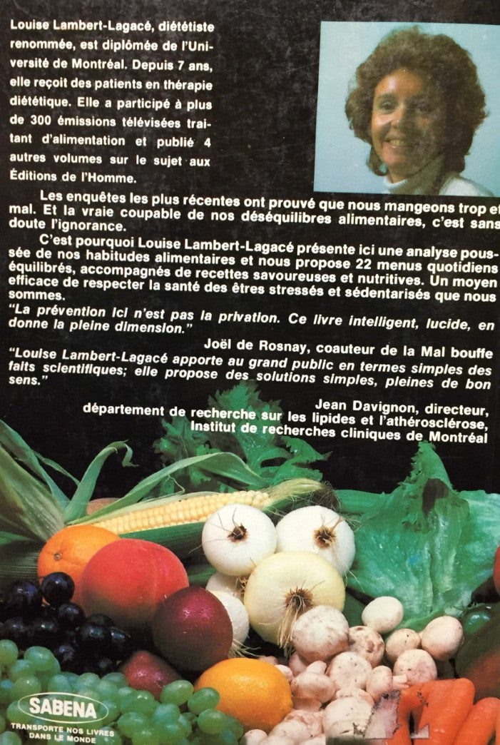 Livre Menu de santé - Louise Lambert-Lagacé (Livre d'occasion) - ISBN 2761901843