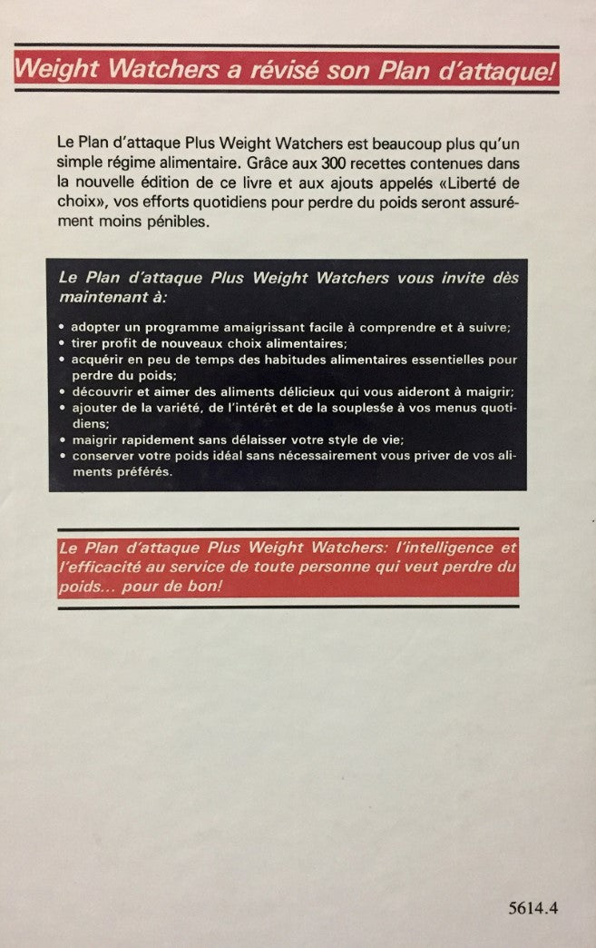Livre Weight Watchers : Plan d'attaque + - Weight Watchers (Livre d'occasion) - ISBN 2761906136