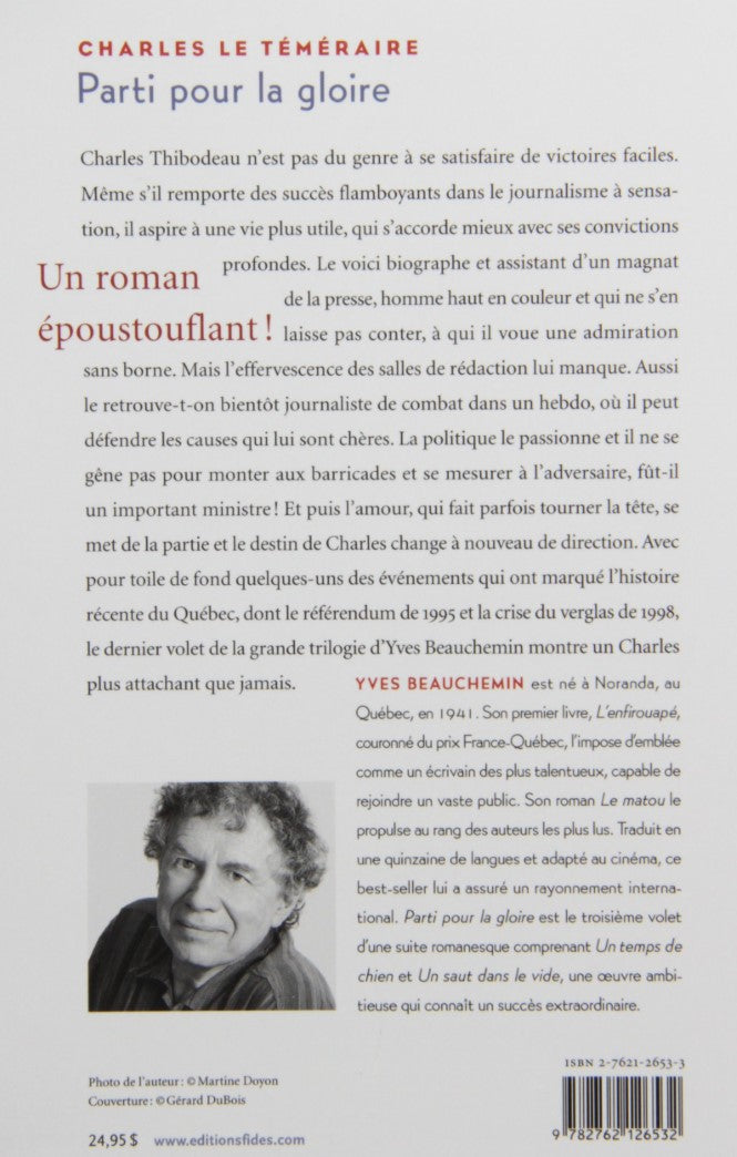 Livre Parti pour la gloire - Yves Beauchemin (Livre d'occasion) - ISBN 2762126533