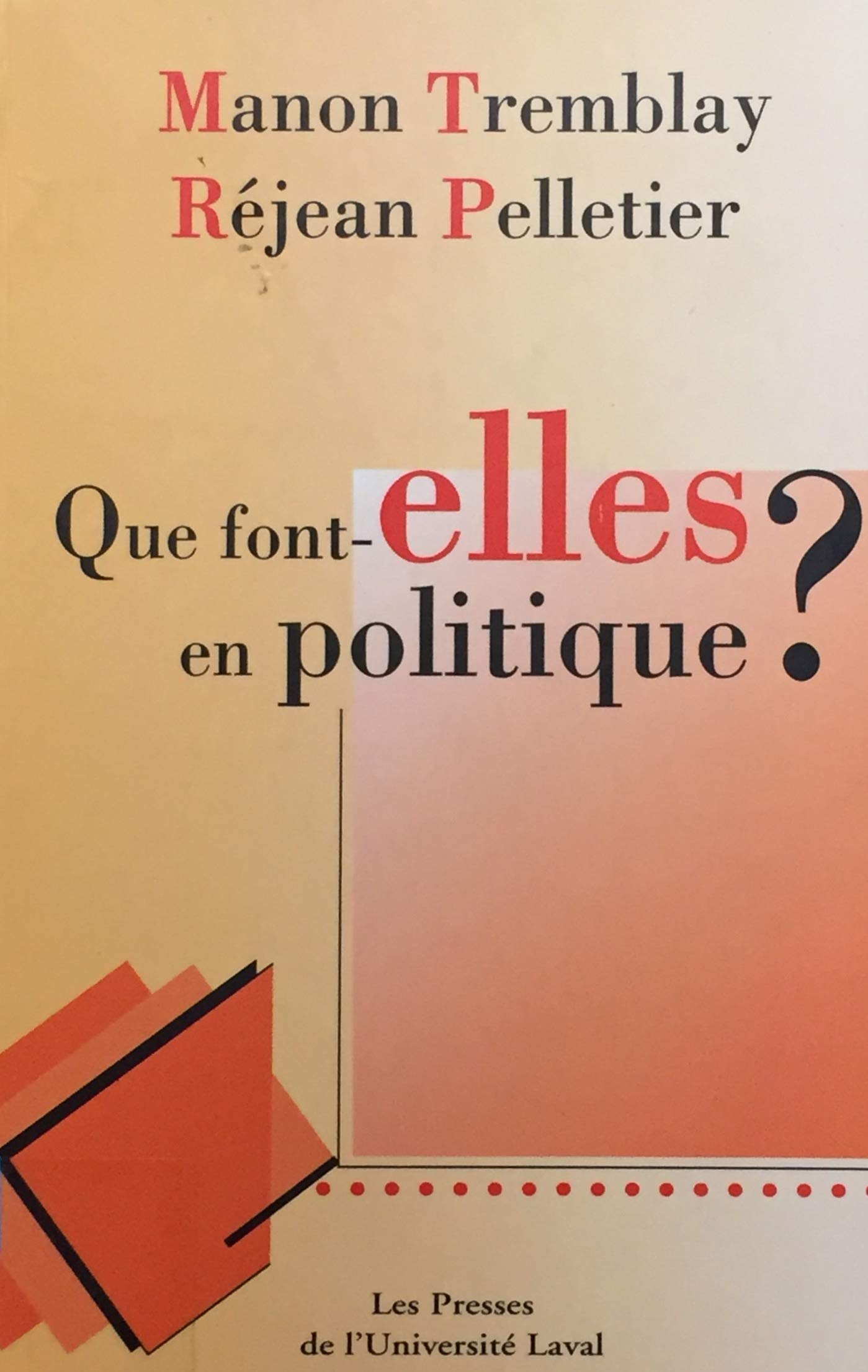 Livre Que font-elles en politique ? - Manon Tremblay (Livre d'occasion) - ISBN 2763774113