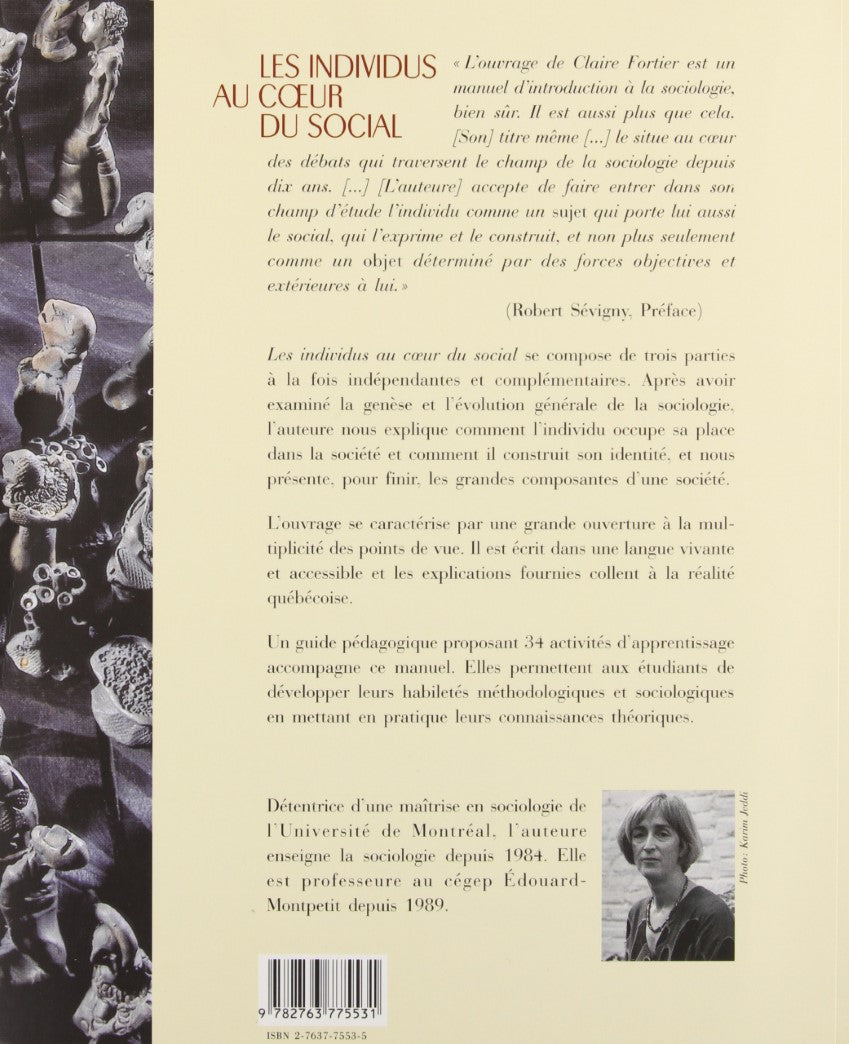 Livre Les individus au coeur du social - Claire Fortier (Livre d'occasion) - ISBN 2763775535