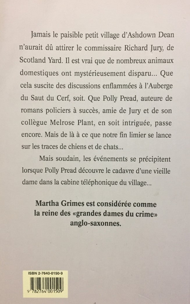 Livre Mystère au saut du cerf - Martha Grimes (Livre d'occasion) - ISBN 2764001509