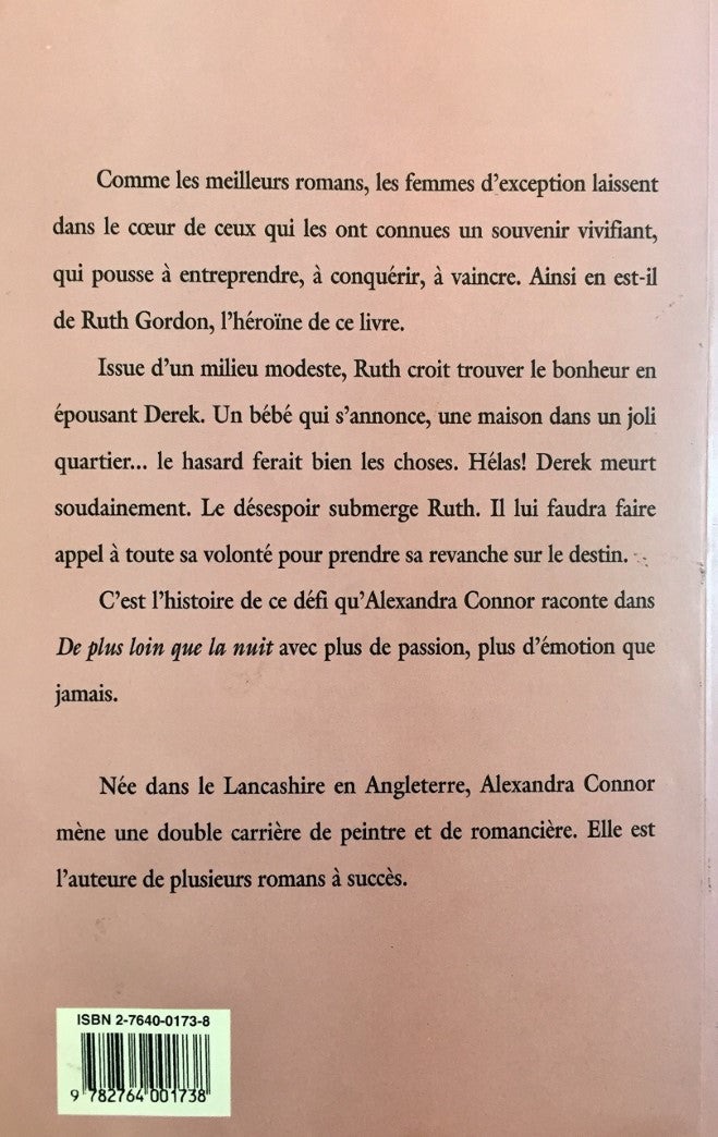 Livre De plus loin que la nuit - Alexandra Connor (Livre d'occasion) - ISBN 2764001738