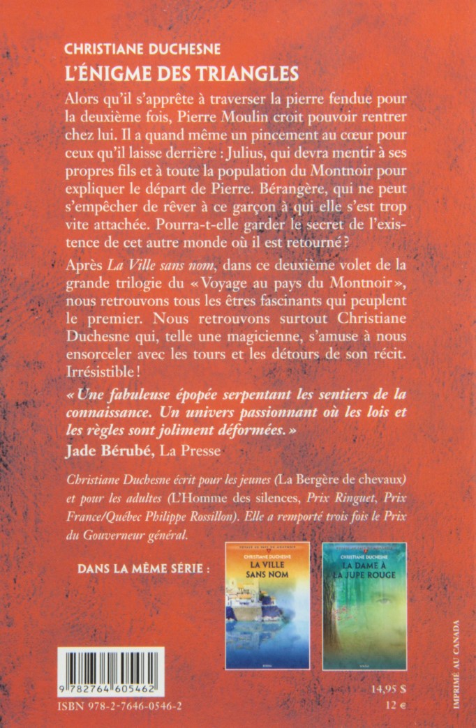 Livre L'énigme des triangles - Christiane Duchesne (Livre d'occasion) - ISBN 2764605463