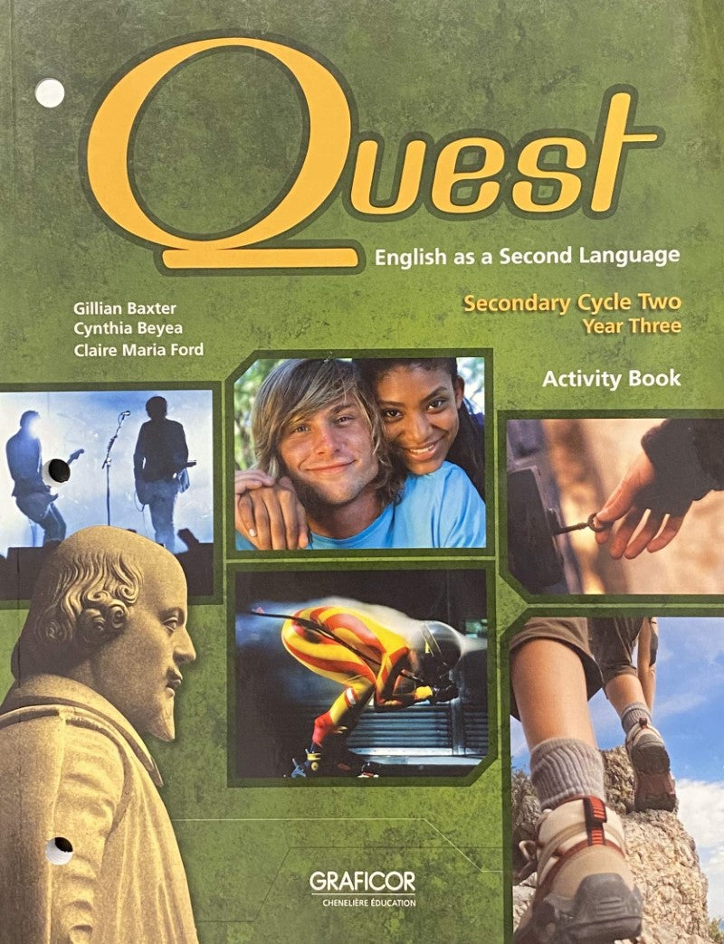 Livre Quest: English as a second language, Secondary cycle two year three, Activity book - Collec...