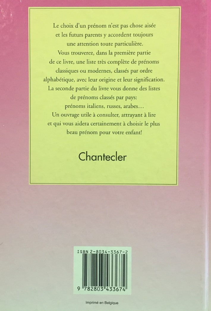 Livre Prénoms classiques et modernes du monde entier (Livre d'occasion) - ISBN 2803433672